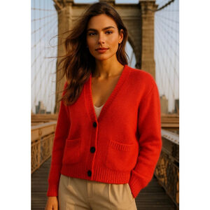 Vintage Autograph Mohair Cardigan Quiet Luxury Old Money S Red Button Up